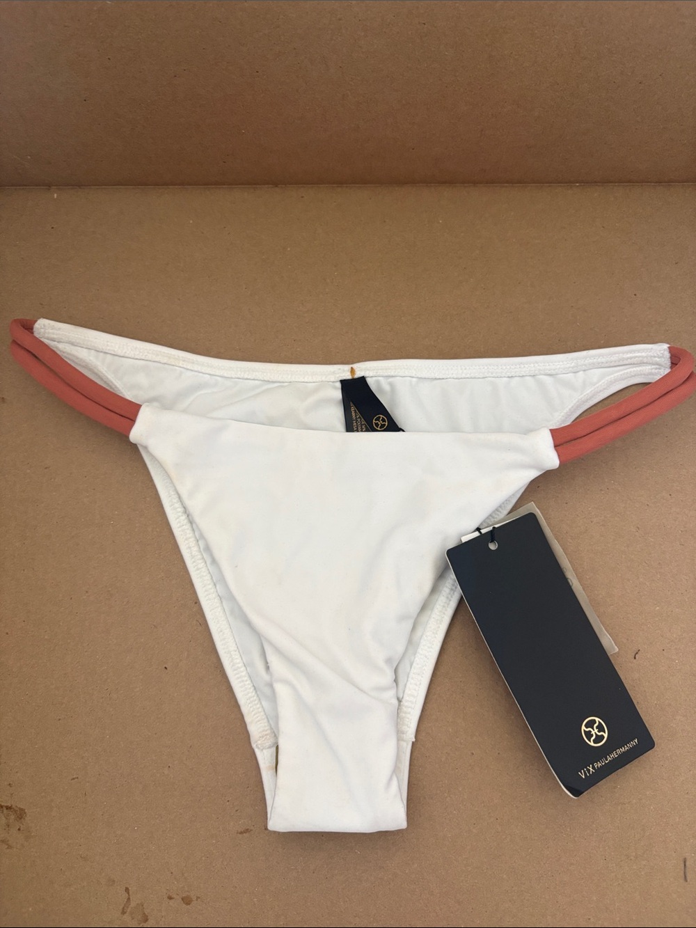 Via Vallarta White & Coral Bikini Bottom